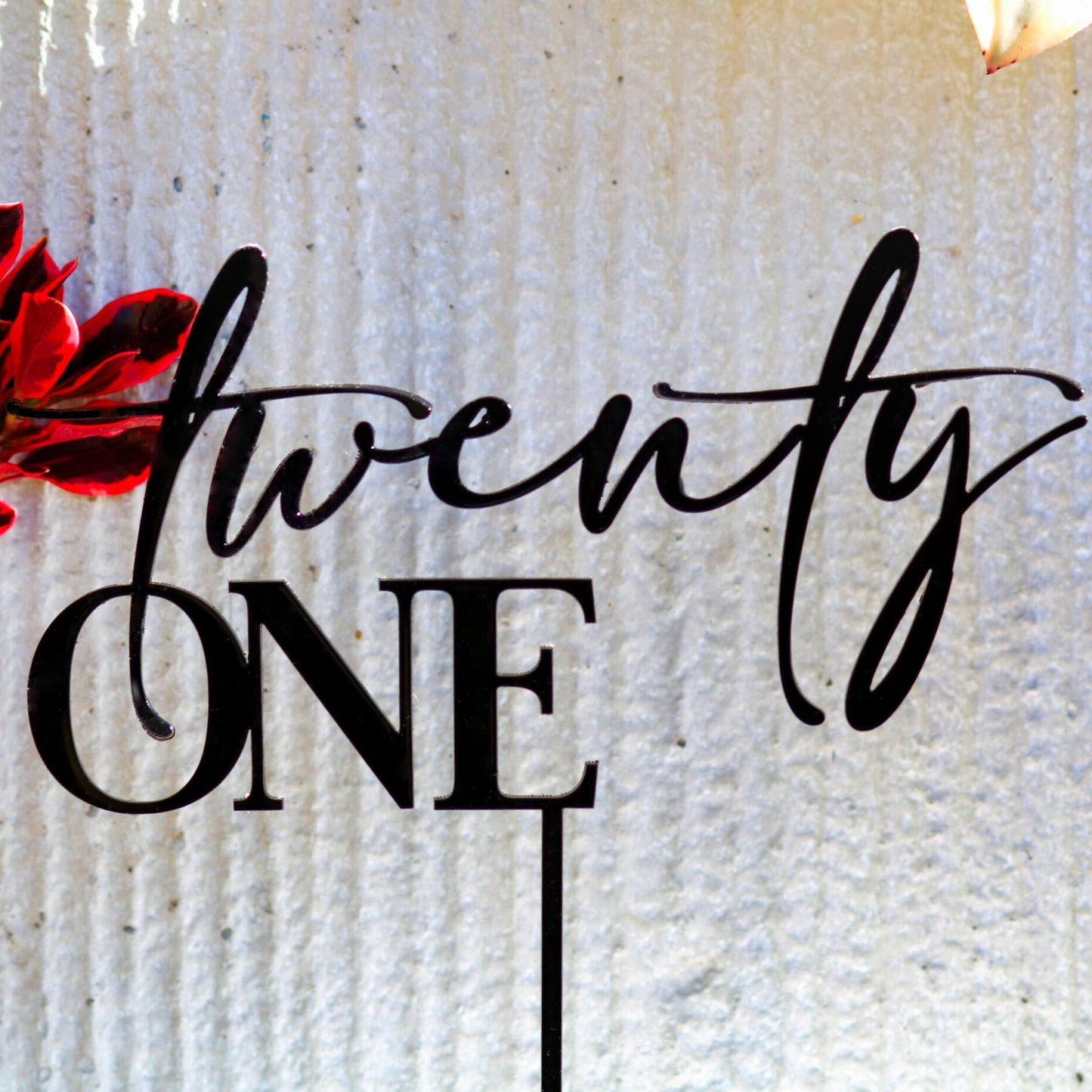 "Twenty One" Cake Topper (Single Layer)