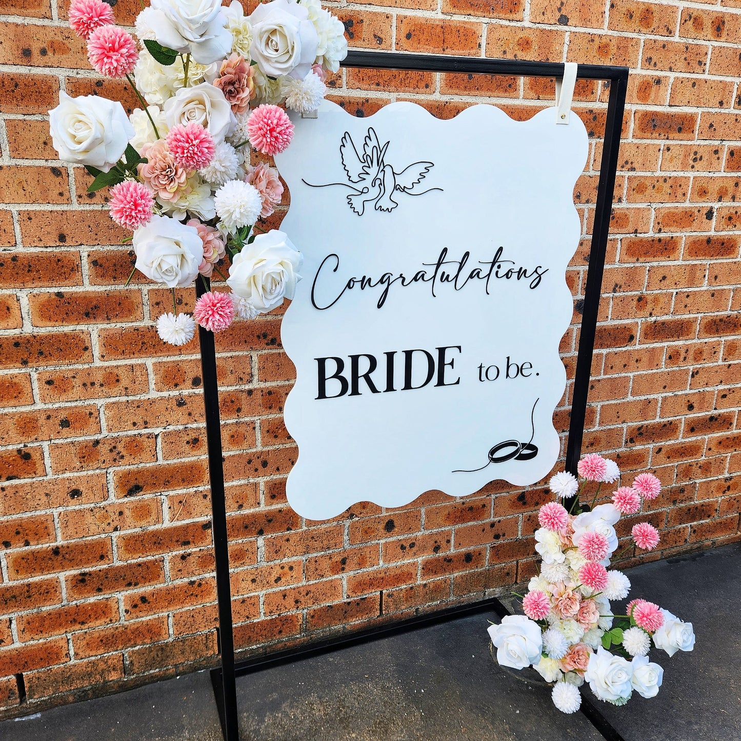 Welcome Sign with Floral Arrangement