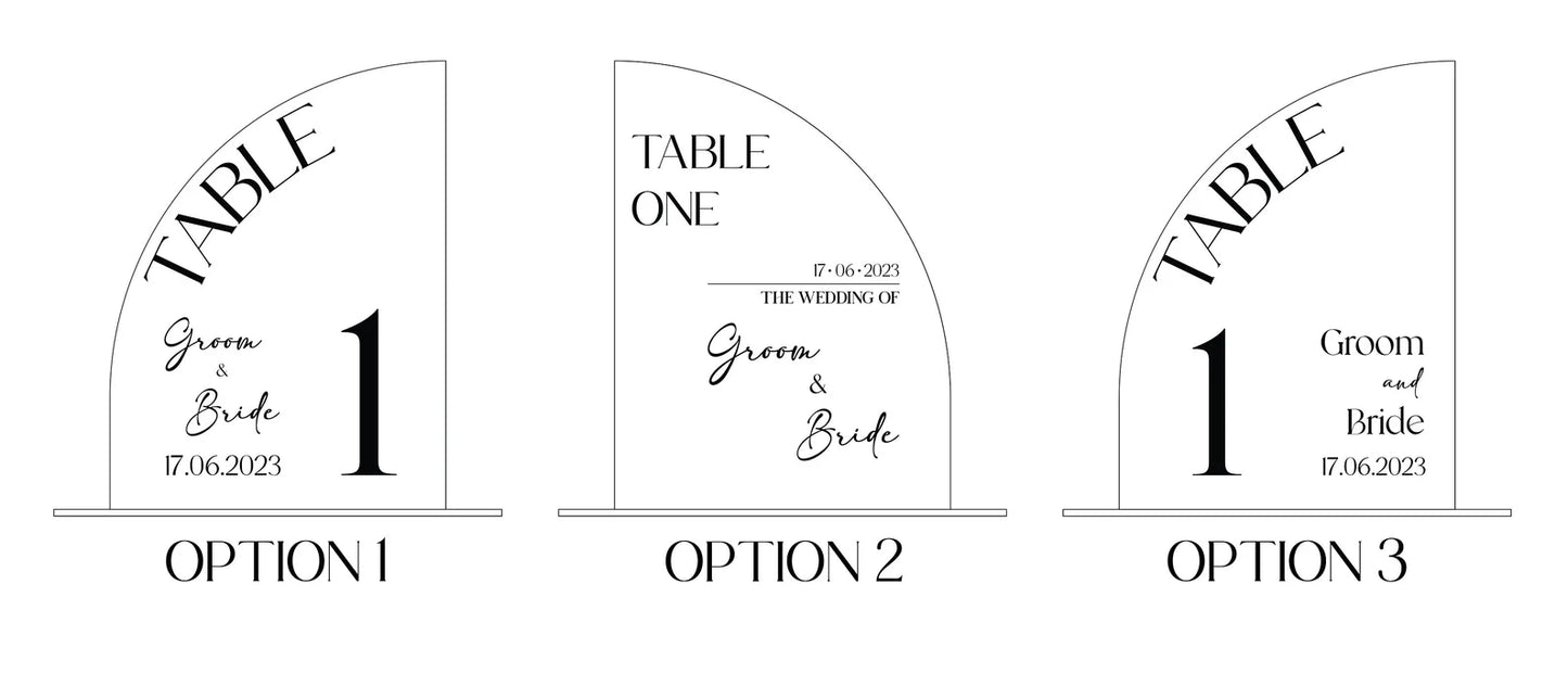 Arch Table Numbers