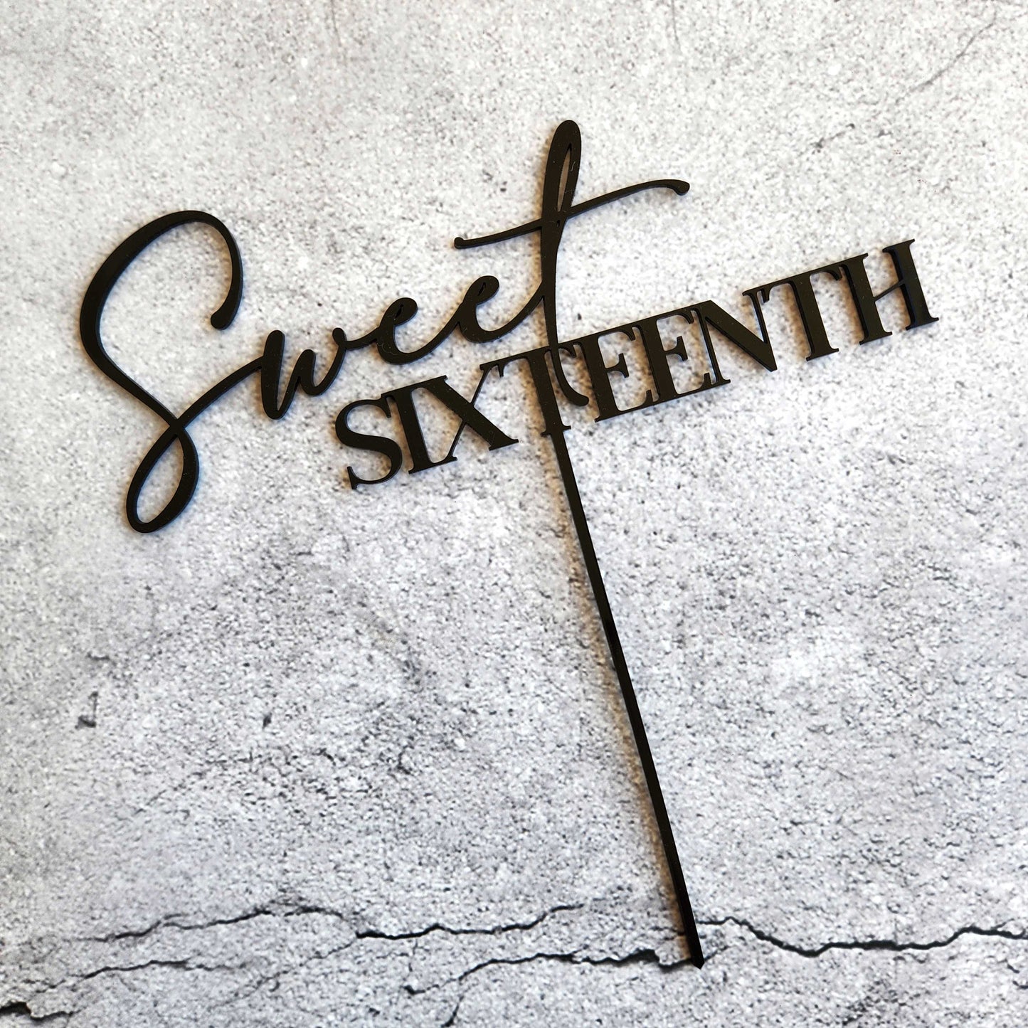 "Sweet Sixteenth" Cake Topper (Single Layer)